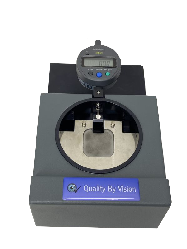 Beverage seam thickness gauge, front view
